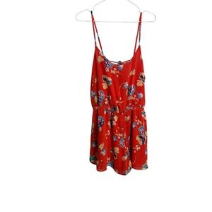 Forever 21 Floral Red Romper – boho festival summer soft girl M/L
